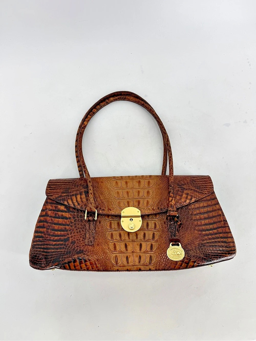 Brahmin Tortado Almond Collection Brown Satchel Shoulder Bag